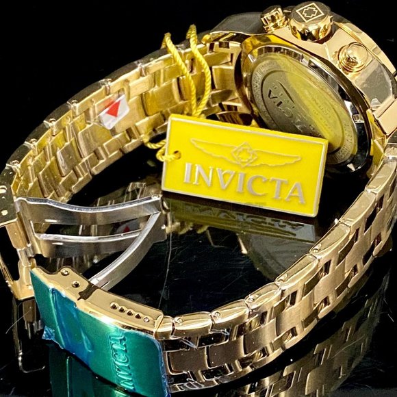 NEW Invicta Pro Diver 48MM Gold Dial Quartz Gold Bracelet Watch - Picture 8 of 10